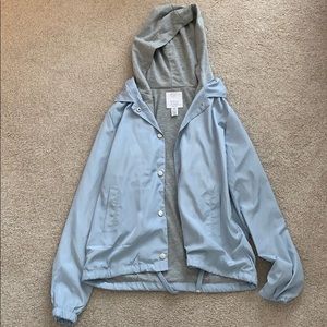 Baby blue raincoat